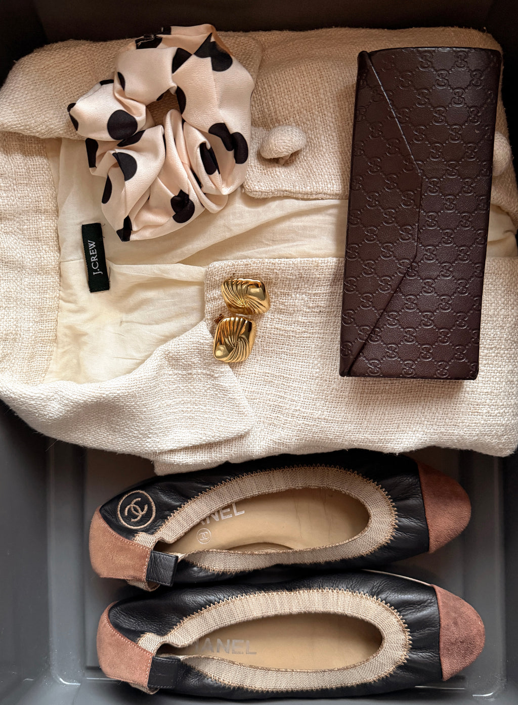 CHANEL BROWN FLATS, 36