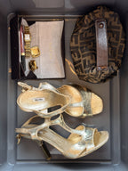 MIU MIU RARE GOLDEN HEELS, 37