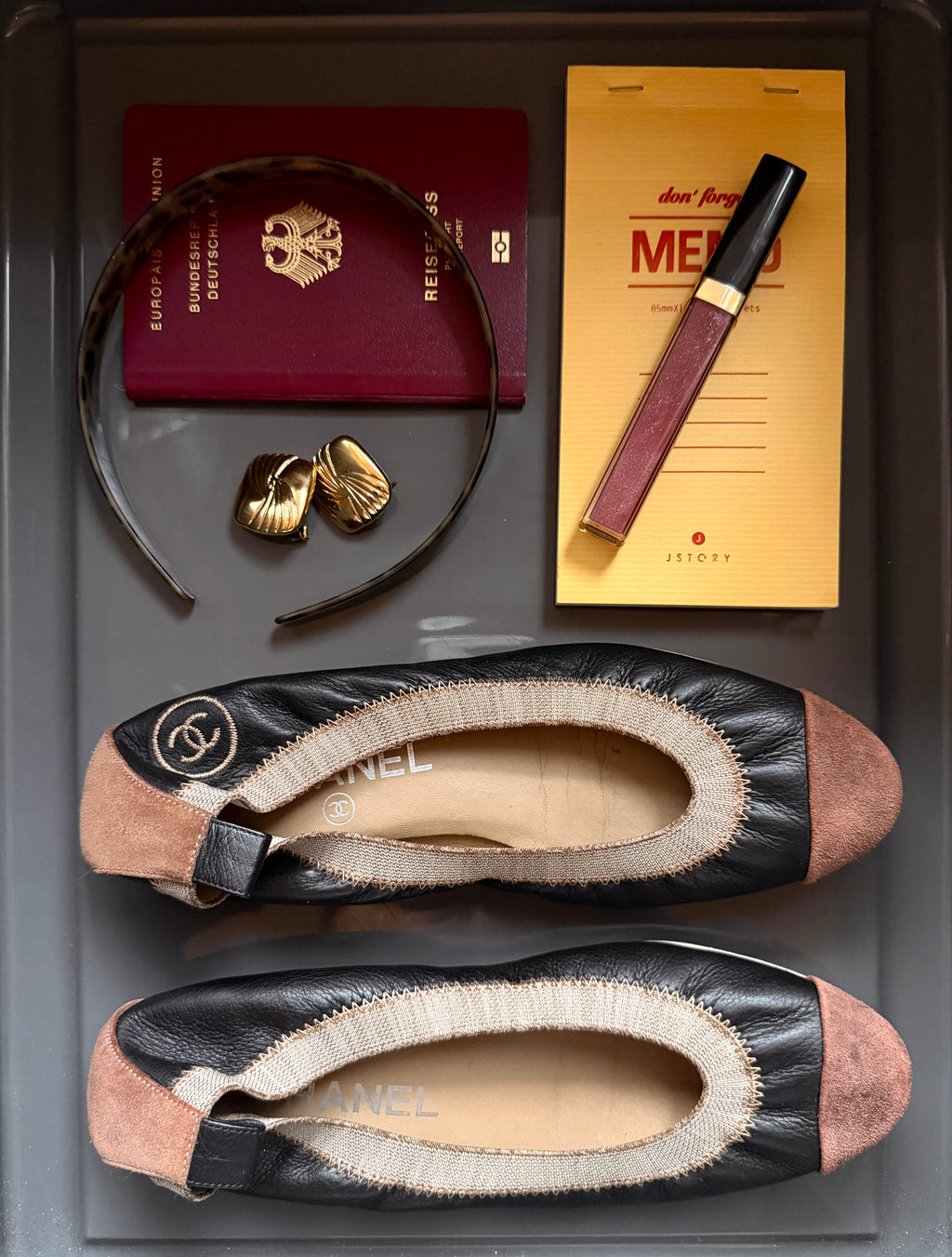 CHANEL BROWN FLATS, 36