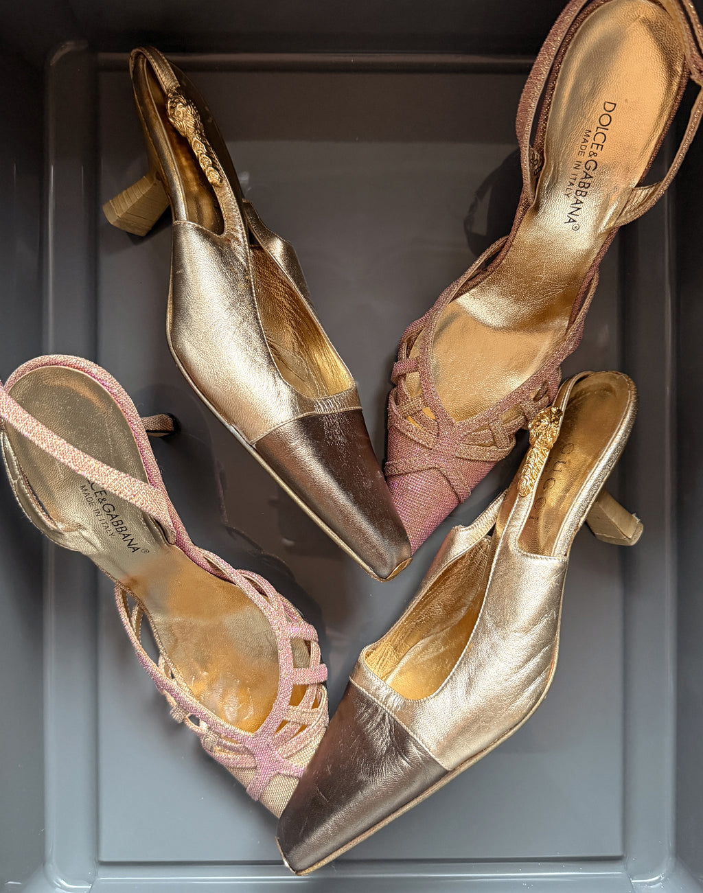 DOLCE & GABBANA PINK SLINGBACK HEELS, 36