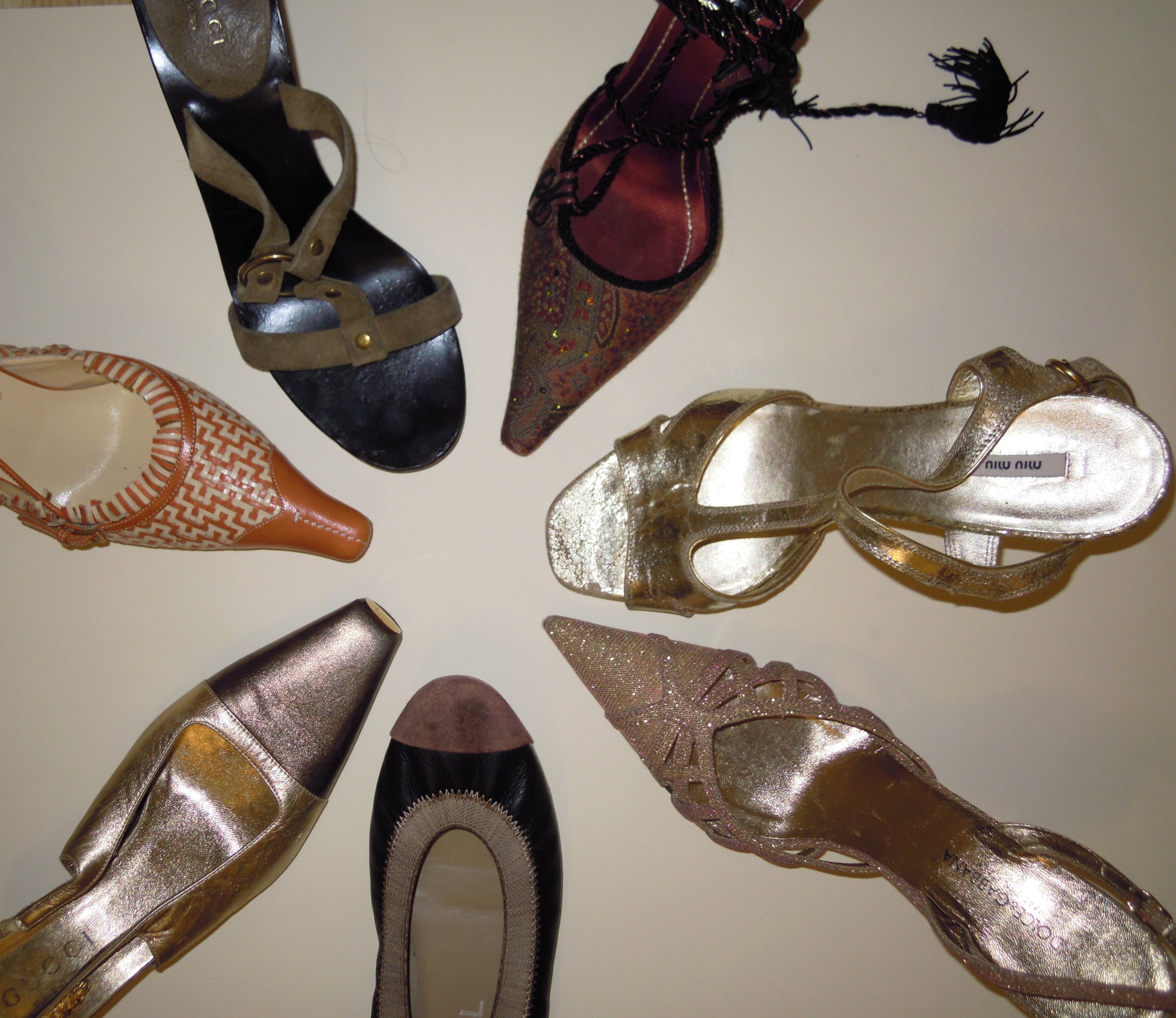MIU MIU RARE GOLDEN HEELS, 37